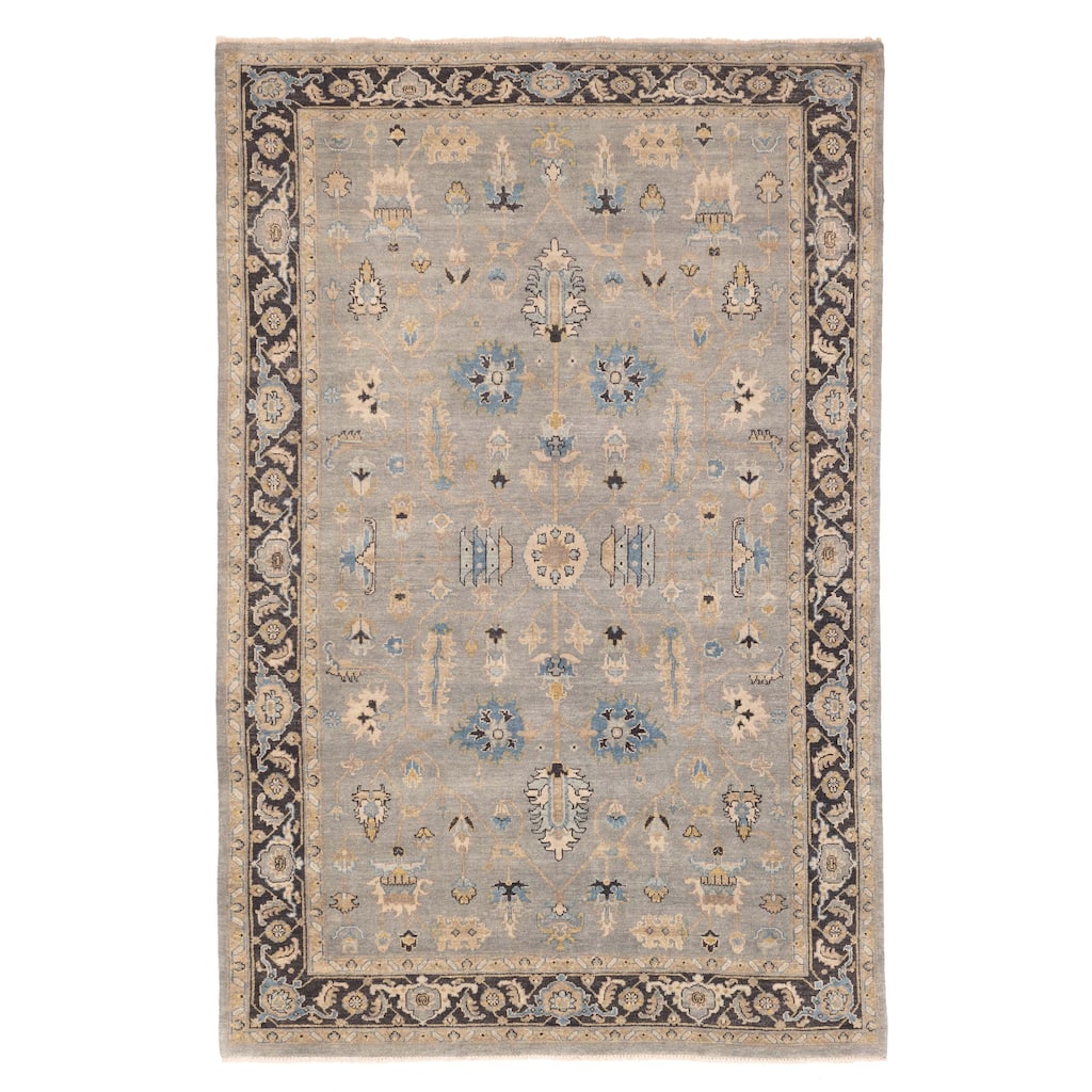 ECARPETGALLERY Hand-knotted Finest Agra Jaipur Teal Wool Rug - 7'11 x 11'8