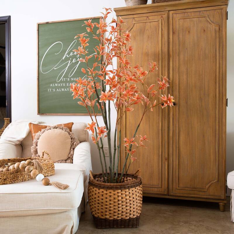 Potted Pieris Artificial Tree - 6' - Burnt Orange