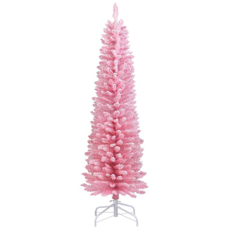 Gymax 5/7/8/6 FT Artificial Pink Christmas Tree w/ 328/635/1000/460