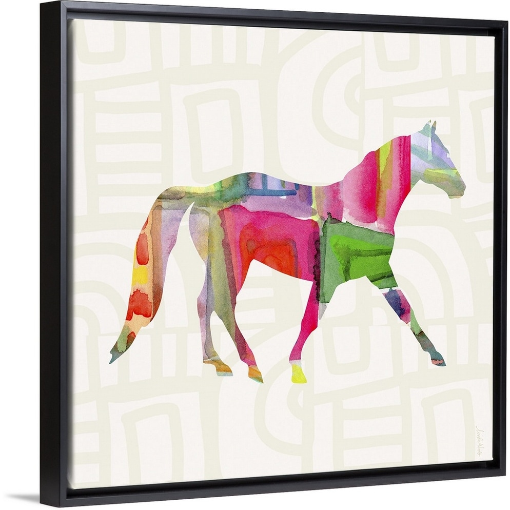 Shop Colorful Horse I Black Float Frame Canvas Art Overstock