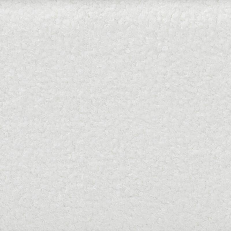 Caradonna Cream Teddy-Bear Fabric Bed with Storage Drawers - Fully Upholstered Platform Bed with Scalloped Headboard, Queen