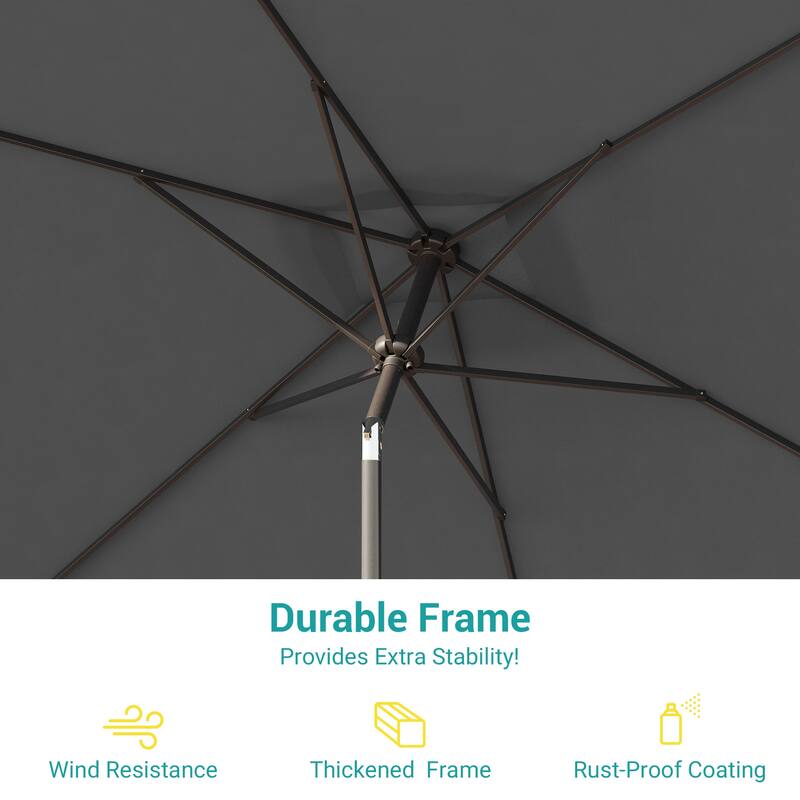 Bonosuki 10 x 6.5ft Patio Rectangular Umbrella with Tilt and Crank