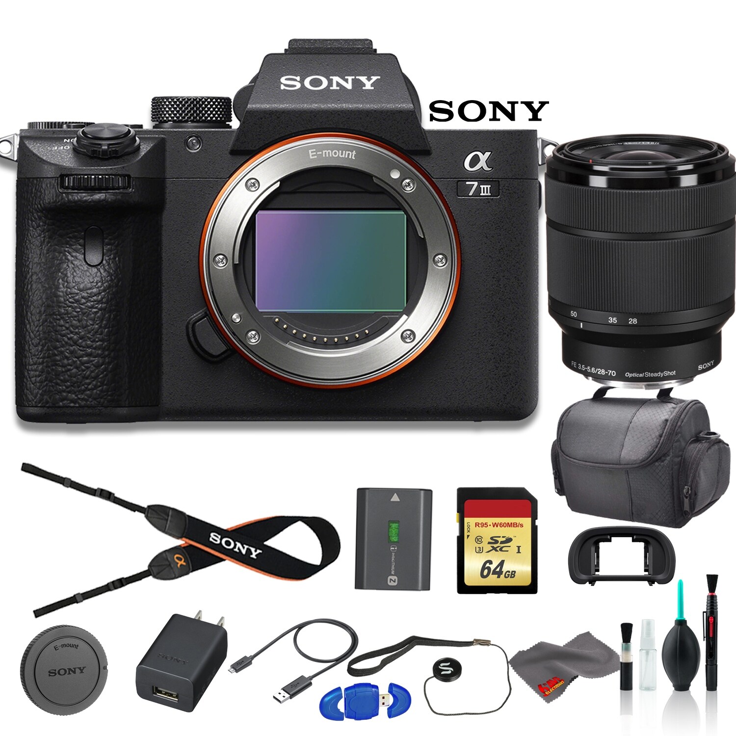 Shop Sony Alpha A7 Iii Mirrorless Digital Camera Bundle With Sony Fe 28 70mm Lens Bag 64gb Memory Card Memory Card Reader Overstock 30015121