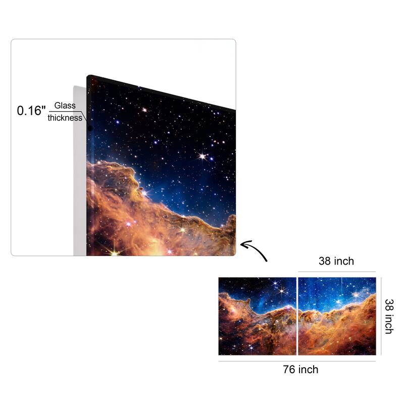 Empire Art Direct the Carina Nebula I,II Printed Tempered Glass Wall Art - Multi-Color
