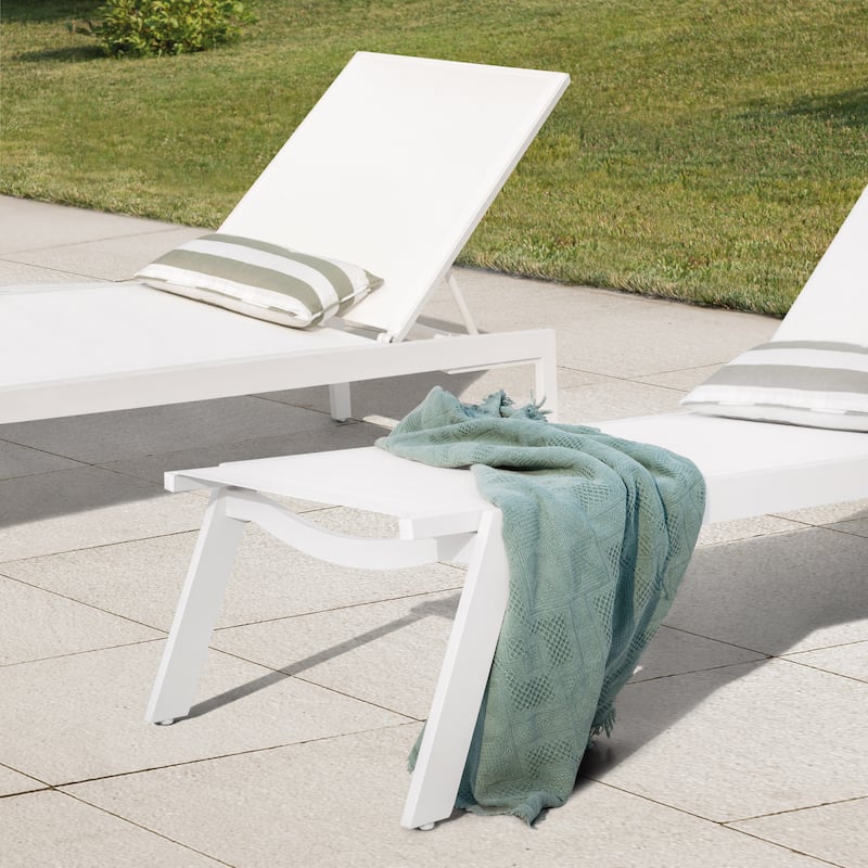 Outdoor Aluminum Chaise Lounge Chair with 6 Adjustable Backrest