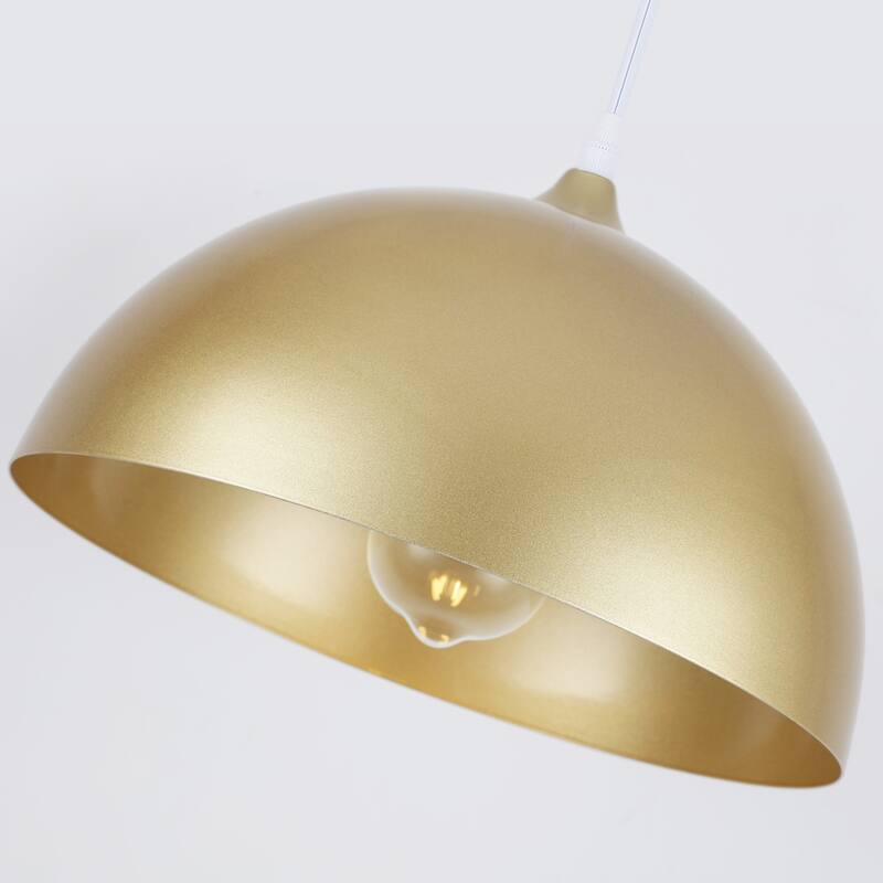 60-Watt 1-Light Pendant Light with Dome Shade and Dimmer Switch for Kitchen Island, Semi Flush Mount Chandelier for Dining Room
