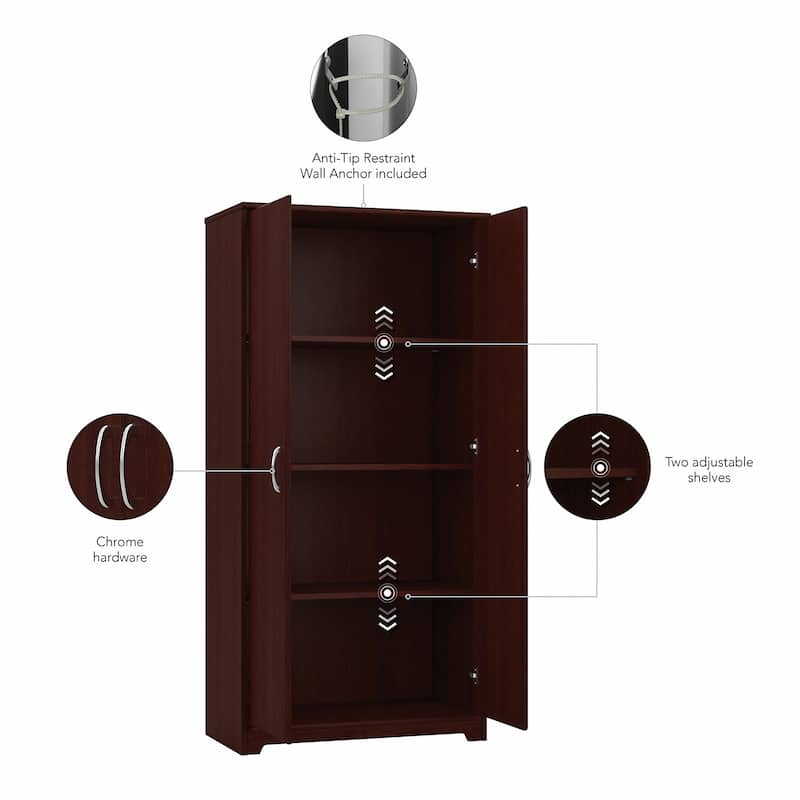 Cabot Tall Storage Cabinet with Doors by Bush Furniture