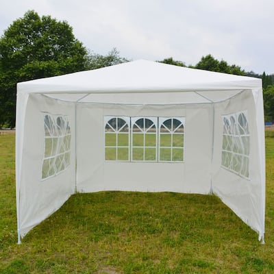 Outdoor 3 x 3m Three Sides Waterproof Tent with Spiral Tubes White