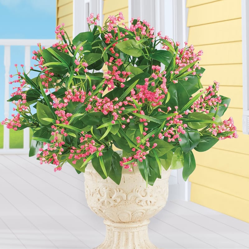 Artificial Baby's Breath Bushes - Set of 2 - 11 x 20 x 11 - Pink