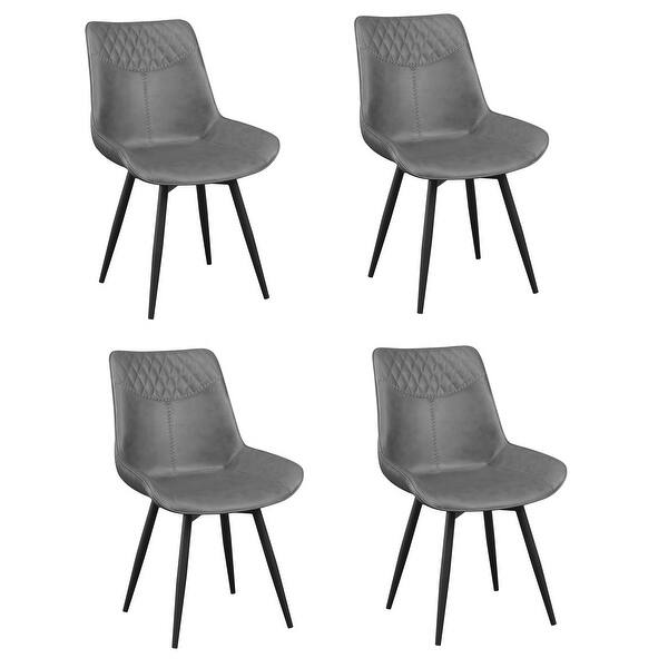 Blakely Grey and Black Upholstered Dining Chairs (Set of 4) Bed Bath