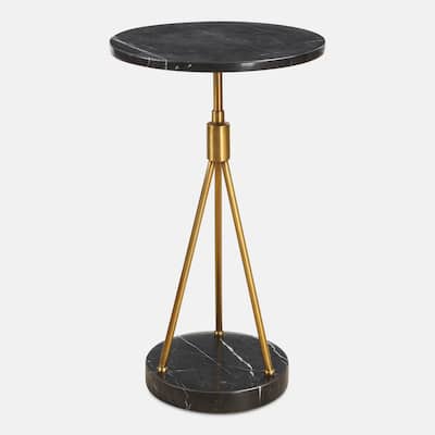 Marble End Accent Table - 24" - Black