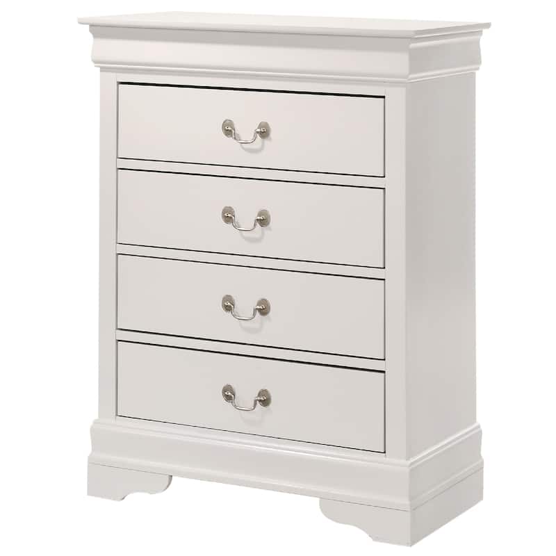 4-Drawer Wooden Bedroom Chest - 41" - White