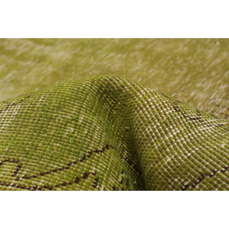 ECARPETGALLERY Hand-knotted Color Transition Lime Green Wool Rug - 7'2 x 10'8