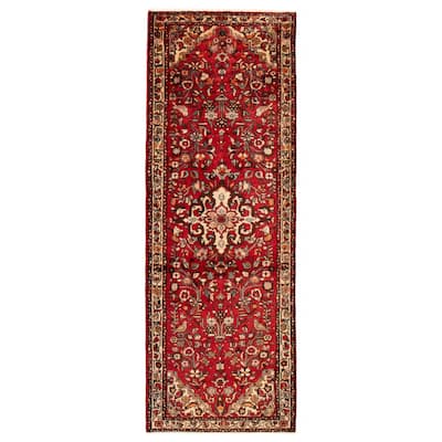 ECARPETGALLERY Hand-knotted Andelz Red Wool Rug - 3'10 x 10'7