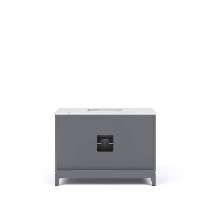 Elizabeth 48" Carrara White Marble Bathroom Vanity with Faucet