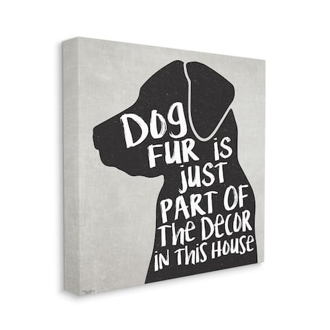 Stupell Industries Dog Fur Décor Phrase Humor Black Lab Family Pet Canvas Wall Art