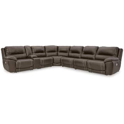 Signature Design by Ashley Dunleith Brown 7-Piece Power Reclining Sectional - 154"W x 105"D x 43"H