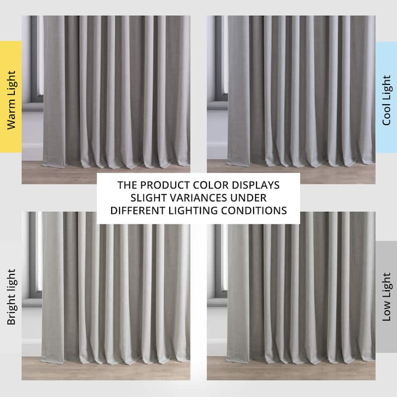 Exclusive Fabrics Extra Wide Performance Linen Blackout Curtains (1 Panel) Thermal Insulated Window Curtains