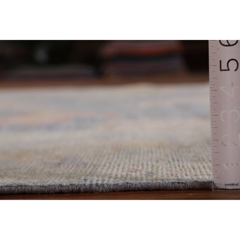 Hand Knotted Oriental 100% Wool Carpet Transitional All-Over Navy Blue & Blues Oushak Area Rug - 12' 5'' X 8' 11''