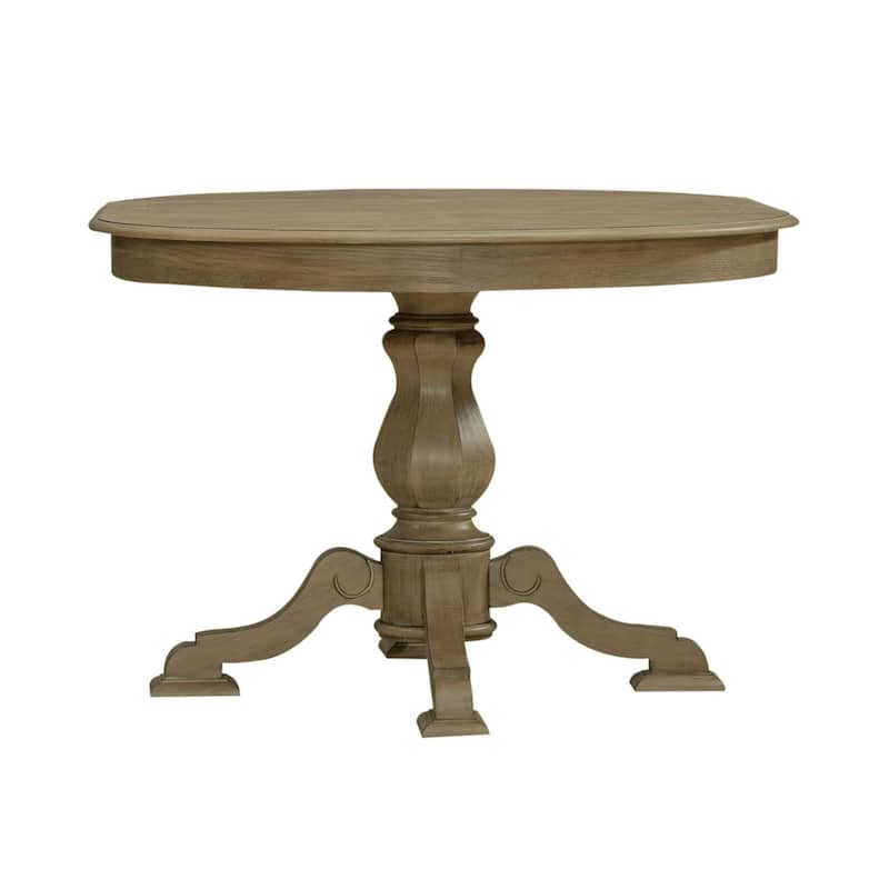 Magnolia Manor Round Pedestal Dining Table with Expandable Leaves - 2 Finishes