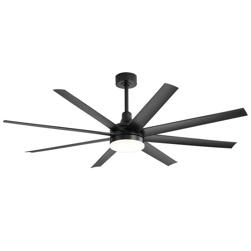 65 Inch Black/White/Gold LED Ceiling Fan with Light Remote(8-Blade)