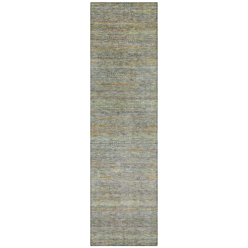 Machine Washable Indoor/Outdoor Modern Stripes Chantille Rug