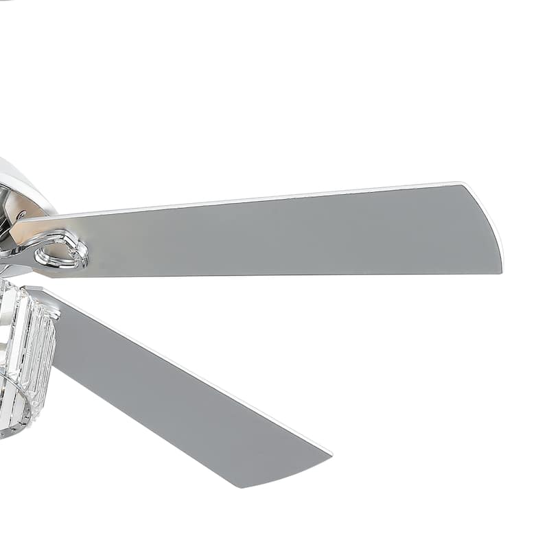 52-inch Indoor Chrome Modern Ceiling Fan with Remote