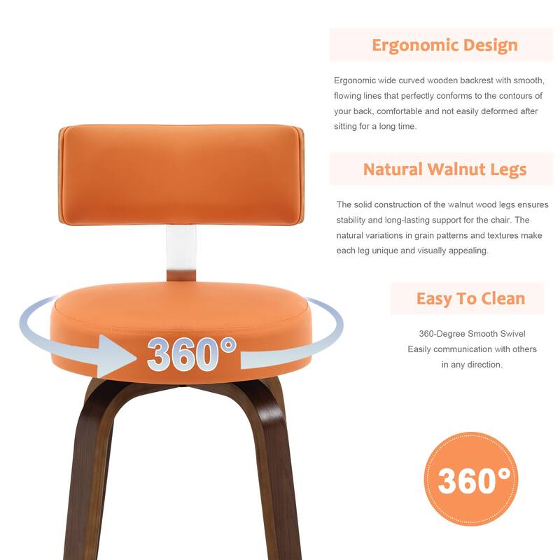 Faux Leather Upholstered Swivel Counter/ Bar Stools Set of 1/2/4