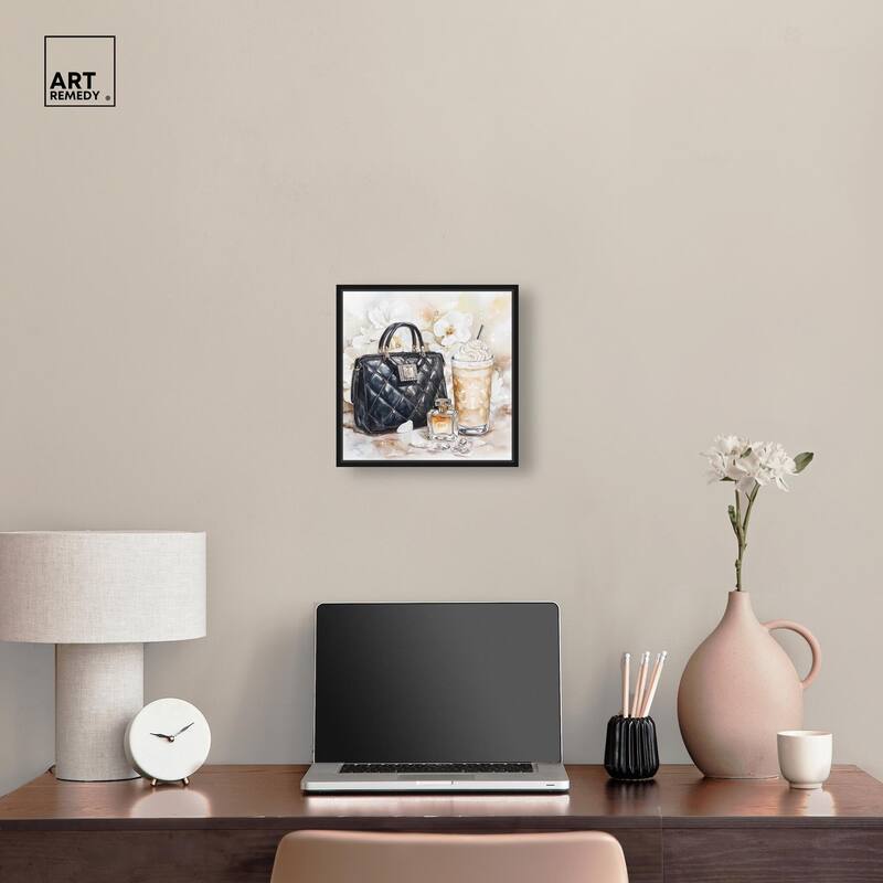 Trinkets and White Floral Canvas by Art Remedy