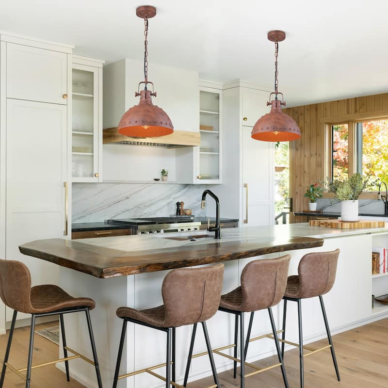 Industrial 1-Light Antique Copper Metal Pendant Light - Antique Copper