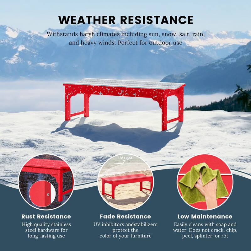 Polytrends Laguna Hdpe All Weather Outdoor Patio 48" Bench