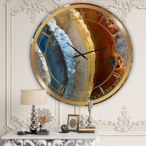 Designart 'Mineral Slice XV' Round Oversized Wall Clock