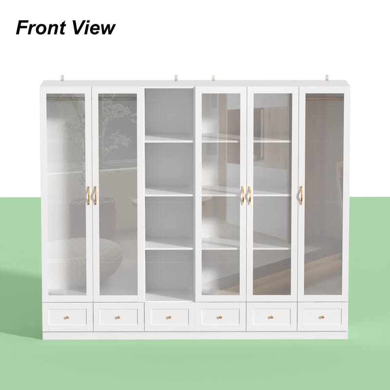Multi-Piece Wardrobe Set Adaptable Closet Modules Combo Armoires