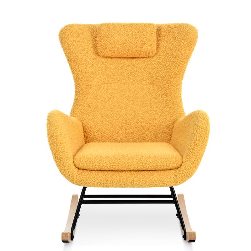 26.38" High Back Rocking Chair with Pocket