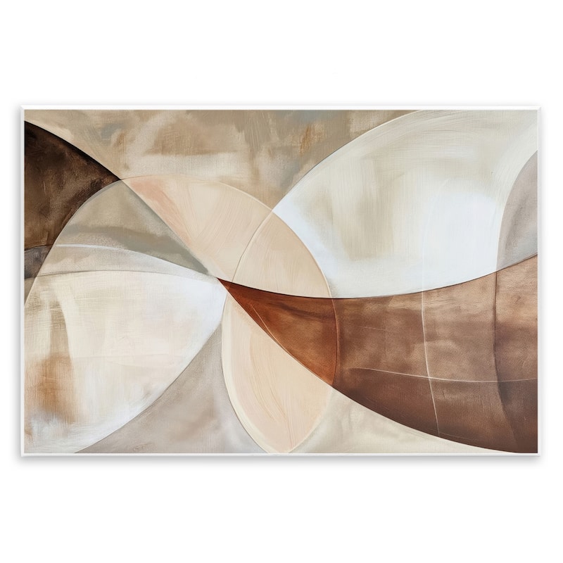 Stupell Curved Neutral Tones Abstraction Wall Plaque Art Design By LSR Creative Studio - 19 x 13