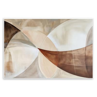 Stupell Curved Neutral Tones Abstraction Wall Plaque Art Design By LSR Creative Studio