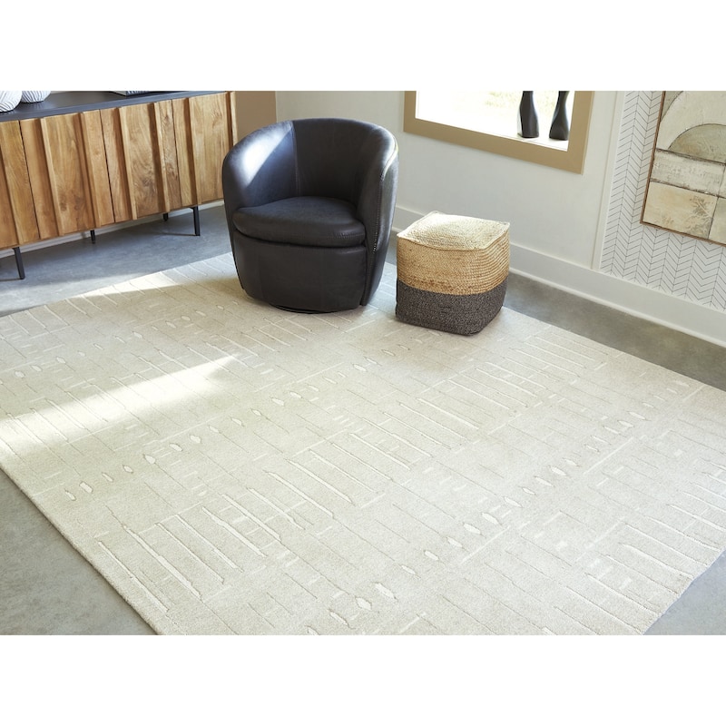 Signature Design by Ashley Wolbert Tan/Ivory 7'8" x 10' Area Rug - 92" W x 120" D x 0.31" H