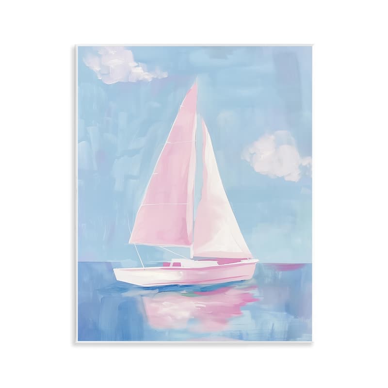 Stupell Muted Pink Sailboat Wall Plaque Art Design By Arlington Prints - 11 x 14