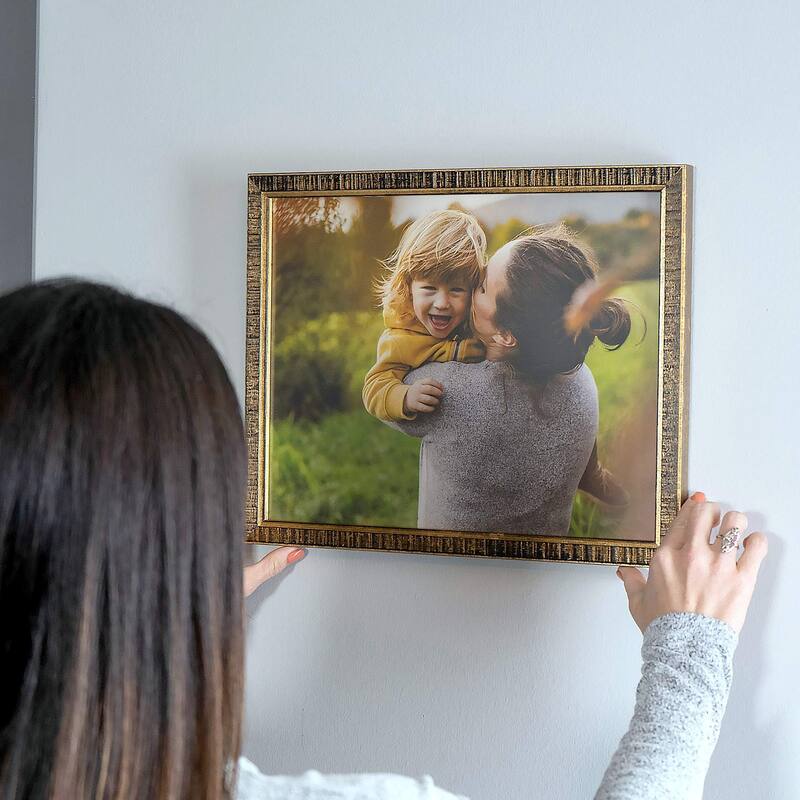 16x9 Frame Gold Solid Wood Picture Frame - Complete Modern Photo Frame