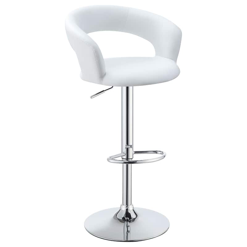 Barraza 29" Adjustable Height Bar Stool Chrome - White