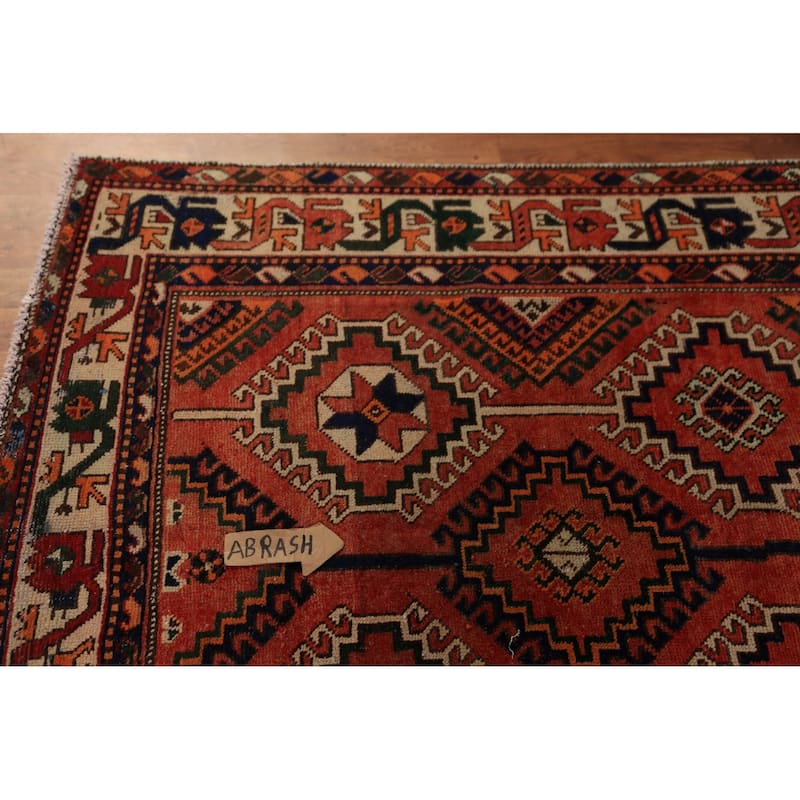 All-Over Geometric Bakhtiari Persian Area Rug Handmade Wool Carpet - 5'0"x 10'9"