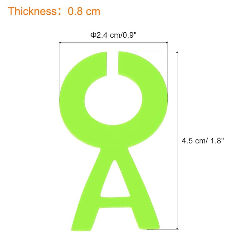 26Pcs Wine Glass Charm Wine Glass Marker Alphabet (A to Z) Letter - 5 CM - Green