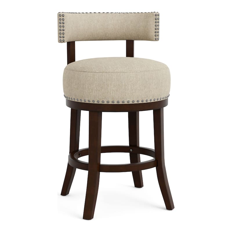 Fendeson Transitional Nailhead Swivel Barstool (Set of 2) by Furniture of America
