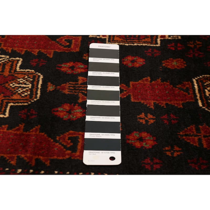 Teimani Black, Red Rug 4'2" x 6'8" - 4'2 x 6'8