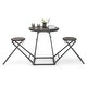preview thumbnail 1 of 8, Costway 3-Piece Bar Table Set Round Pub Dining Table & 2 Foldable - See Details Grey - See Details