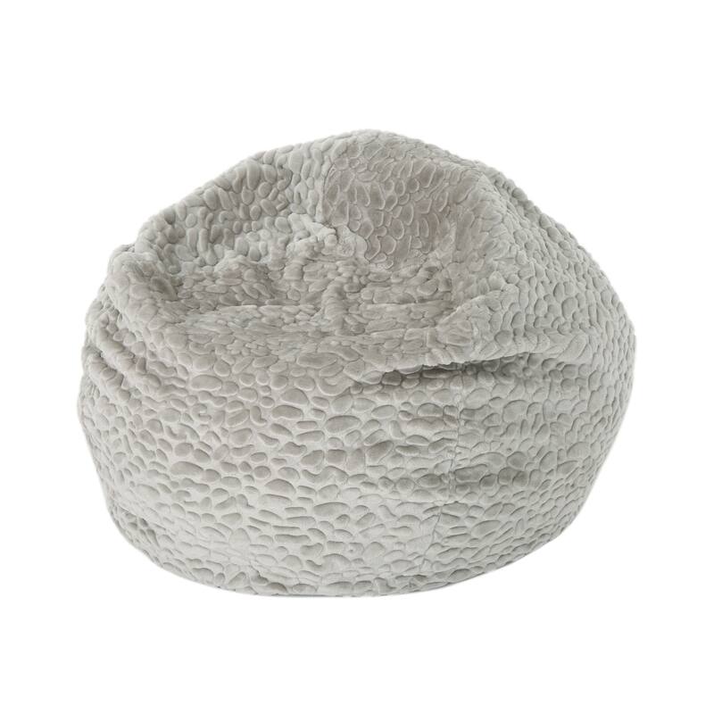 Rounded Faux Fur Bean Bag With Softness And Comfort