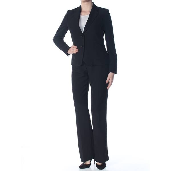 Shop Anne Klein Black Blazer Straight Leg Pant Suit Size 8