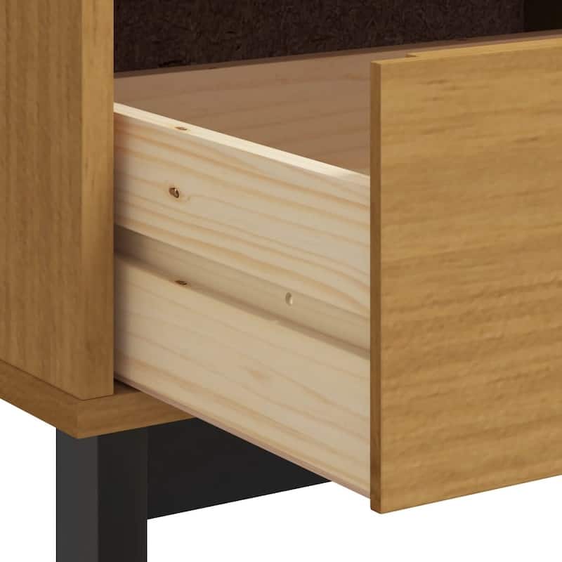 vidaXL TV Stand FLAM 43.3"x15.7"x19.7" Solid Wood Pine - 43.3" x 15.7" x 19.7"