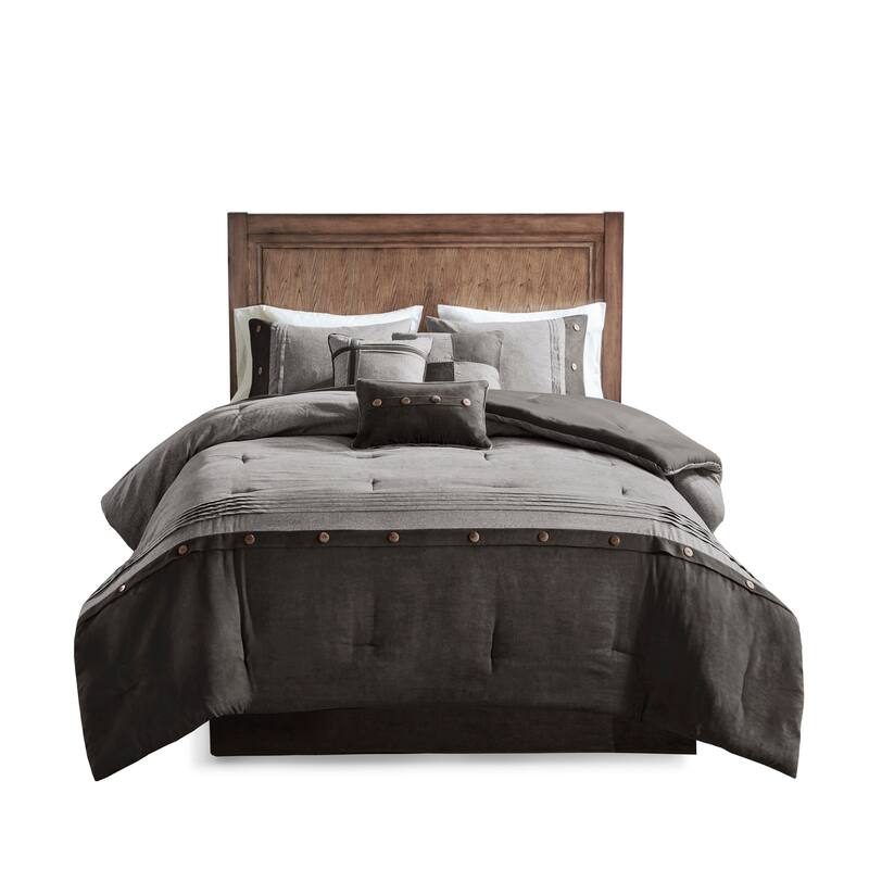 GDF Studio - Faux Suede Lodge Comforter Set with Decorative Pillows