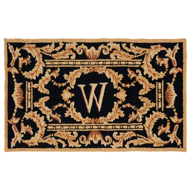 SAFAVIEH Handmade Monogram Berendine Casual Rug - 2'6" x 4' - W - Black - Rectangle